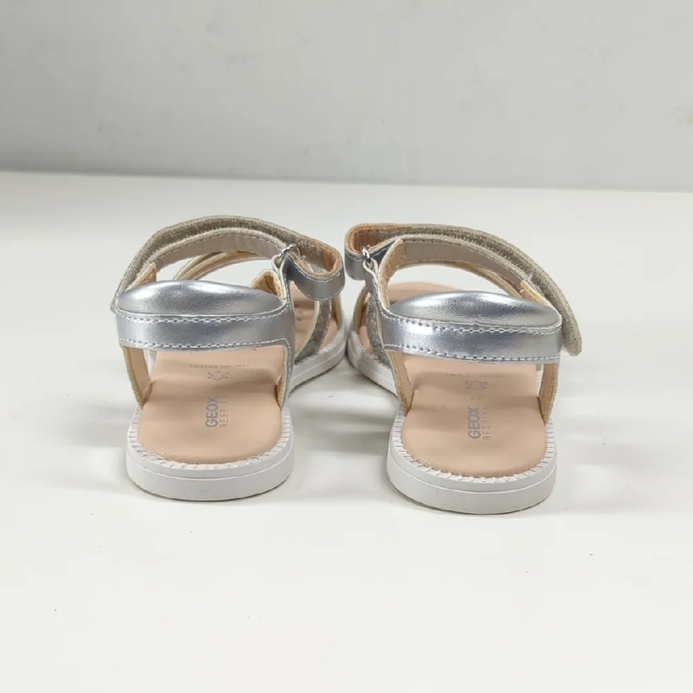 New Geox Karly Sandal in Silver Size EU 27 (US 10)